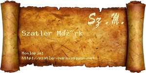 Szatler Márk névjegykártya