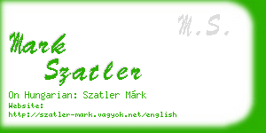 mark szatler business card
